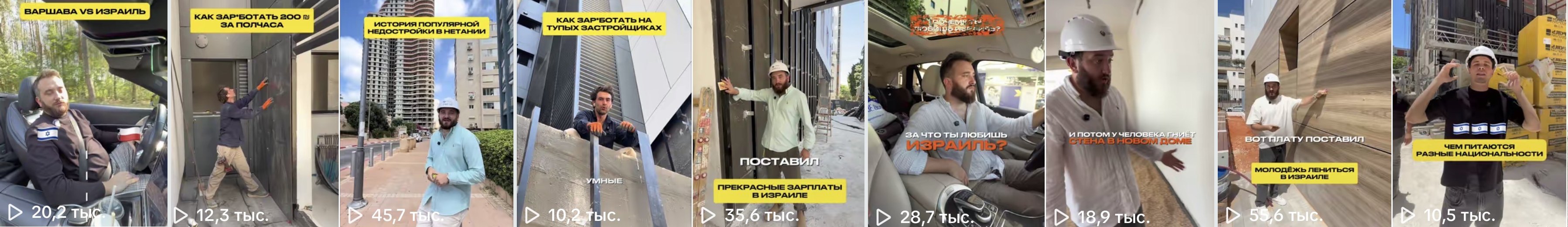 צילומי מסך אמיתיים עם צפיות בסרטוני נדל״ן וחיים בישראל של לקוחות IX